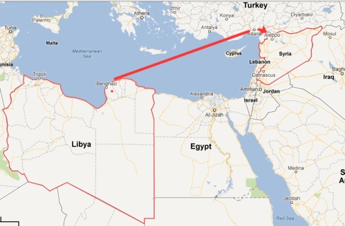 Libya-to-Turkey-map